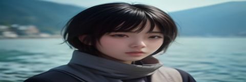 一位自由职业者坐在咖啡馆里用笔记本电脑浏览一本道导航平台，屏幕上显示内容分类页面，桌上有咖啡和笔记本，环境温馨